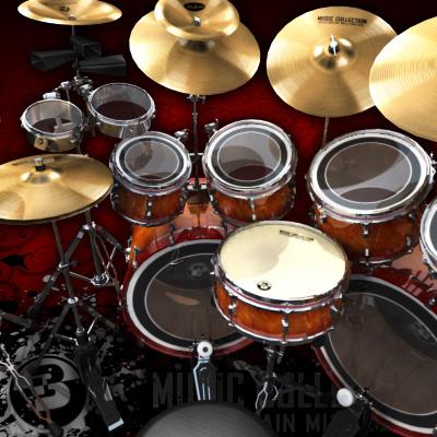 3D Model of Game-ready low polygon drum kit - beautiful, accurate and ready to rock. - 3D Render 5